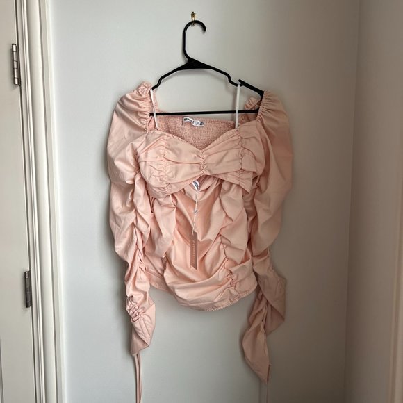 NWT Missguided Blush Co Ord Ruched Milkmaid Set - Picture 2 of 6